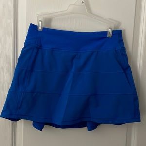 blue lululemon pace rival skirt, size 4